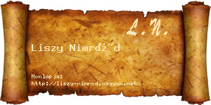 Liszy Nimród névjegykártya